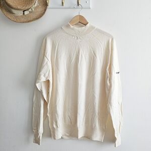 Peter Millar Kings Creek Wool Silk Cashmere Mock Neck Sweater Men’s XL Ivory